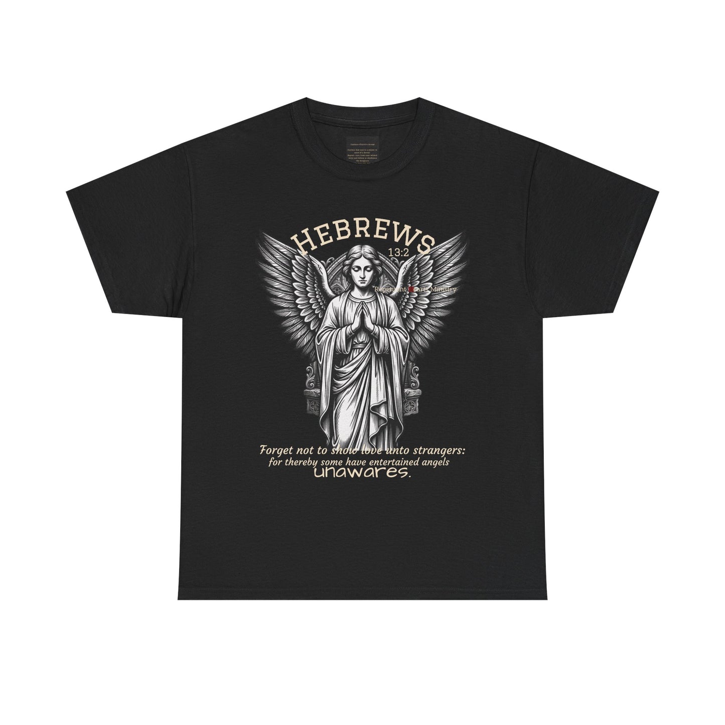 Hebrews 13:2 Angel Graphic Tee — Christian Faith Bible Verse Shirt
