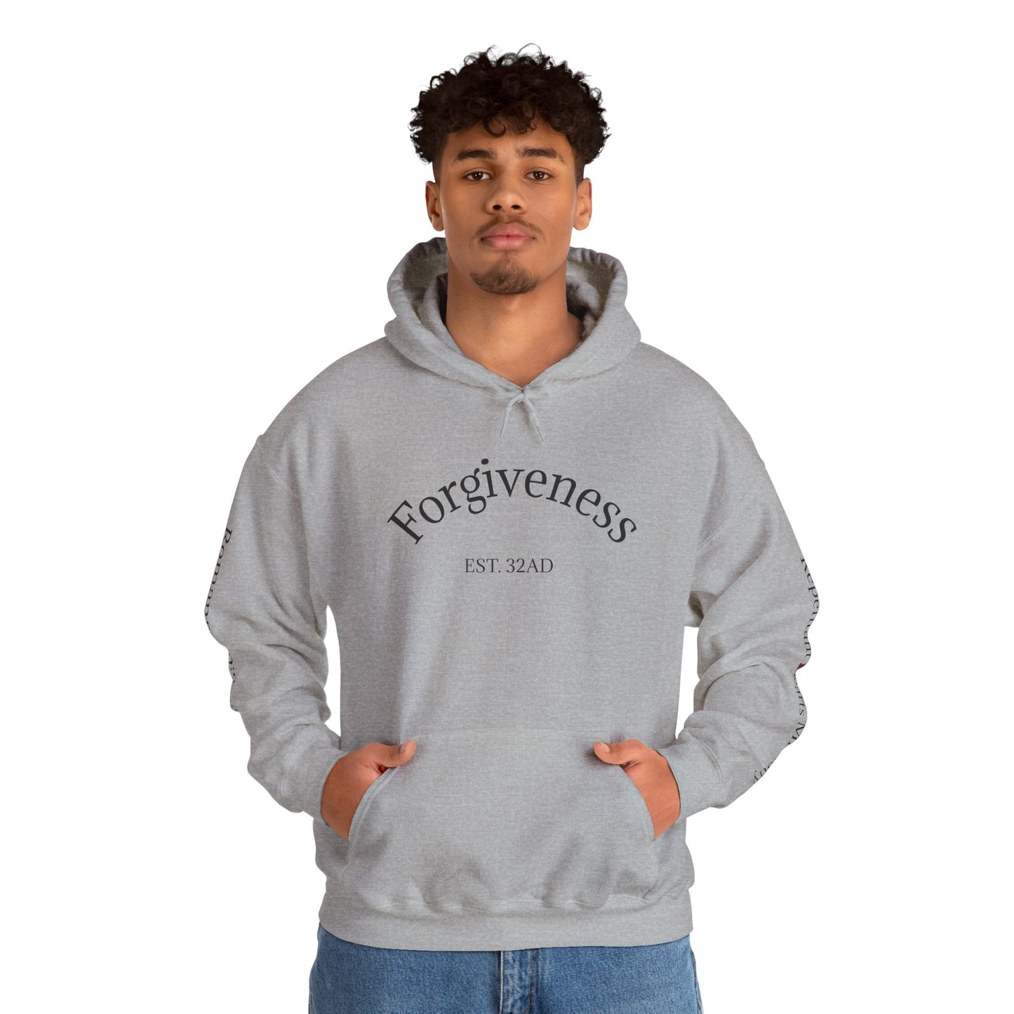Forgiveness Hoodie (Romans 10:9-10)— Christian Scripture Faith Pullover