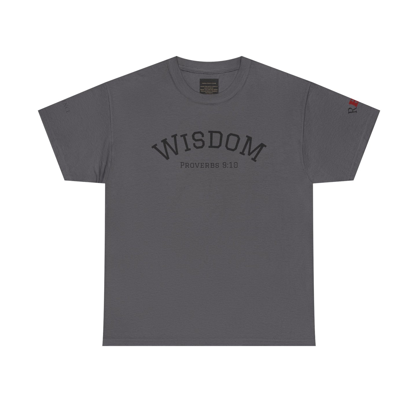 "Wisdom" Proverbs 9:10 T-shirt — "The fear of the Lord is the beginning of wisdom" Christian Scripture