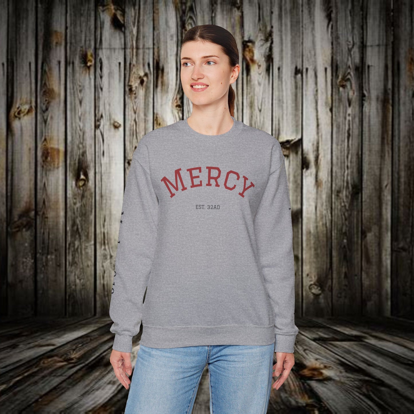 Mercy Crewneck Sweatshirt (Matthew 9:13) — "I Desire Mercy, Not Sacrifice" Inspirational Bible Verse Sweatshirt