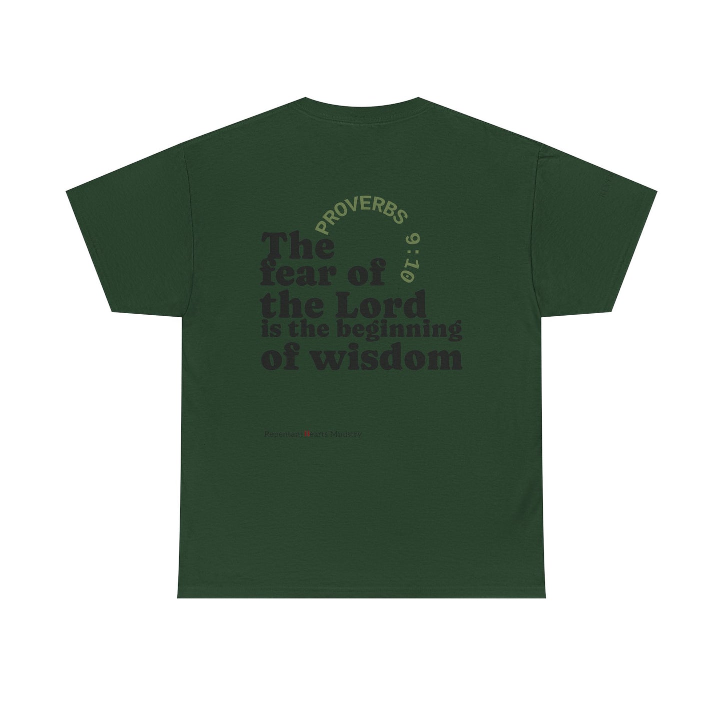 "Wisdom" Proverbs 9:10 T-shirt — "The fear of the Lord is the beginning of wisdom" Christian Scripture
