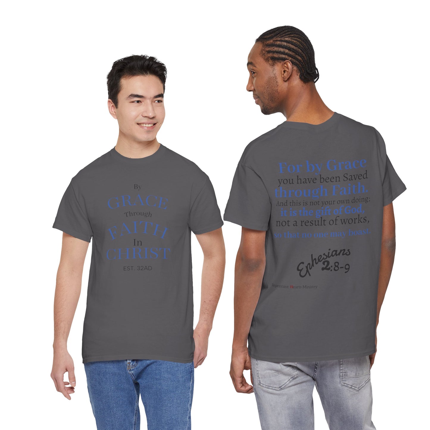 Ephesians 2:8-9 T-Shirt — "By Grace Through Faith in Christ" Christian Tee