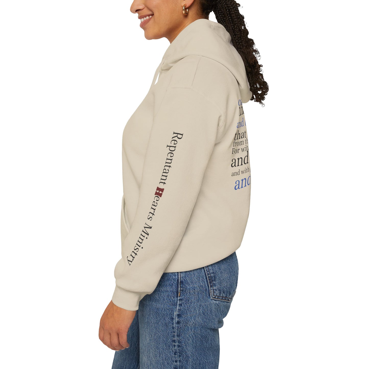 Forgiveness Hoodie (Romans 10:9-10)— Christian Scripture Faith Pullover