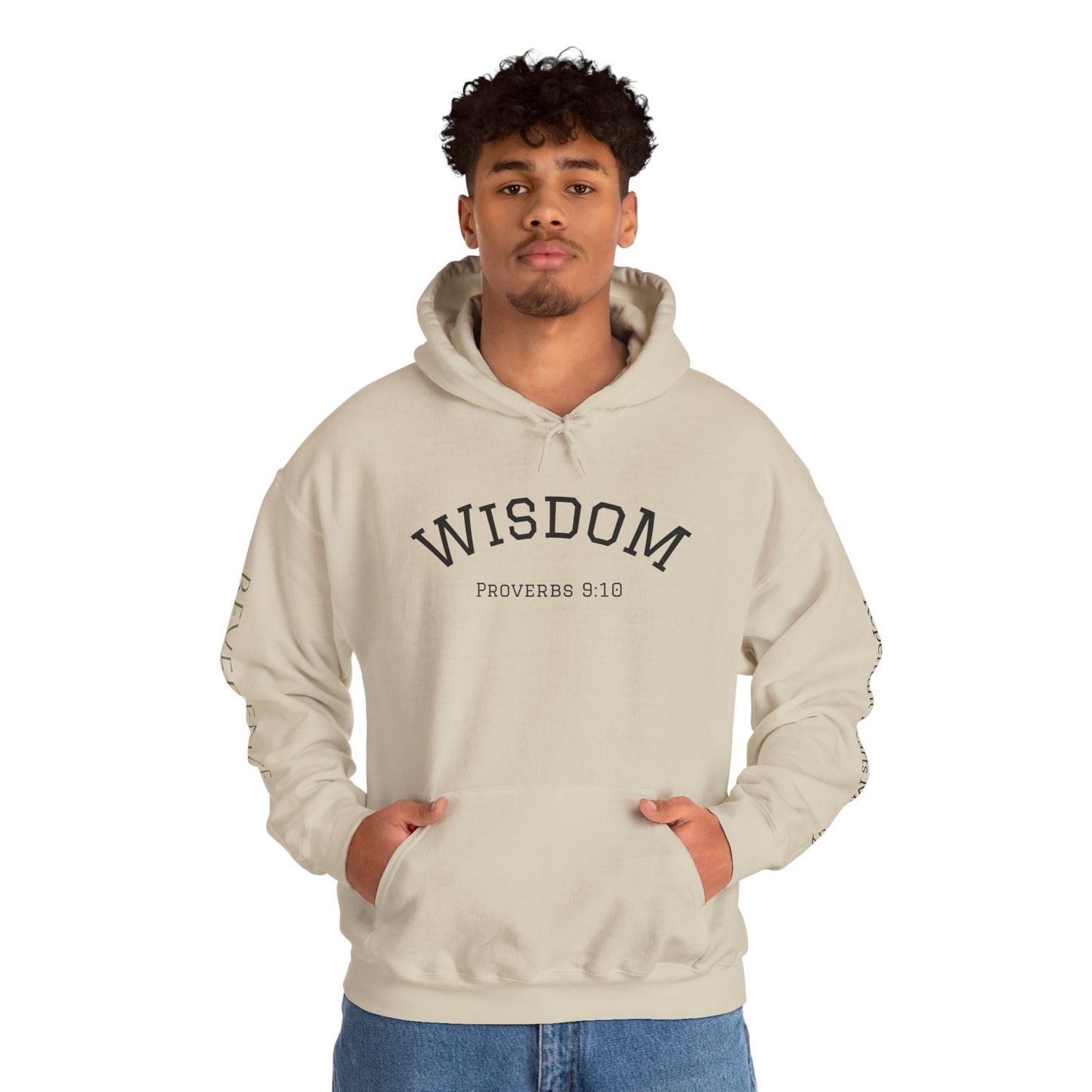 "Wisdom" Fear the Lord Proverbs 9:10 Hoodie — Scripture "Reverence"