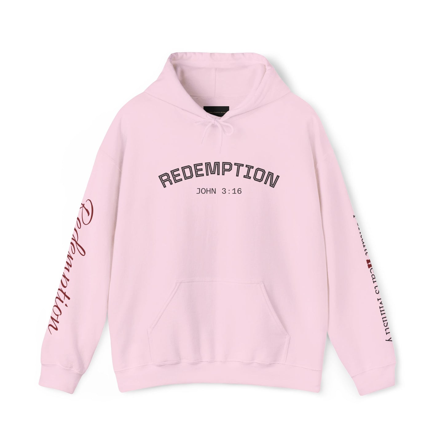 Redemption John 3:16 Hoodie — RHM Pullover with Scripture Back Print