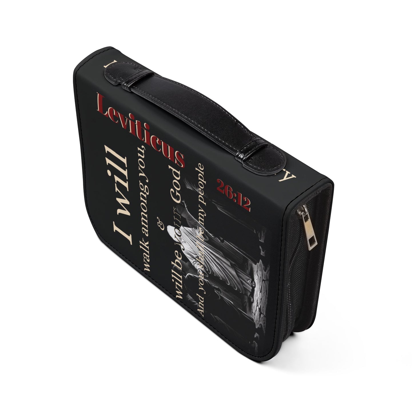 Bible Cover/ Case - Ephesians 6:10-13 & Lev. 26:12 RHM