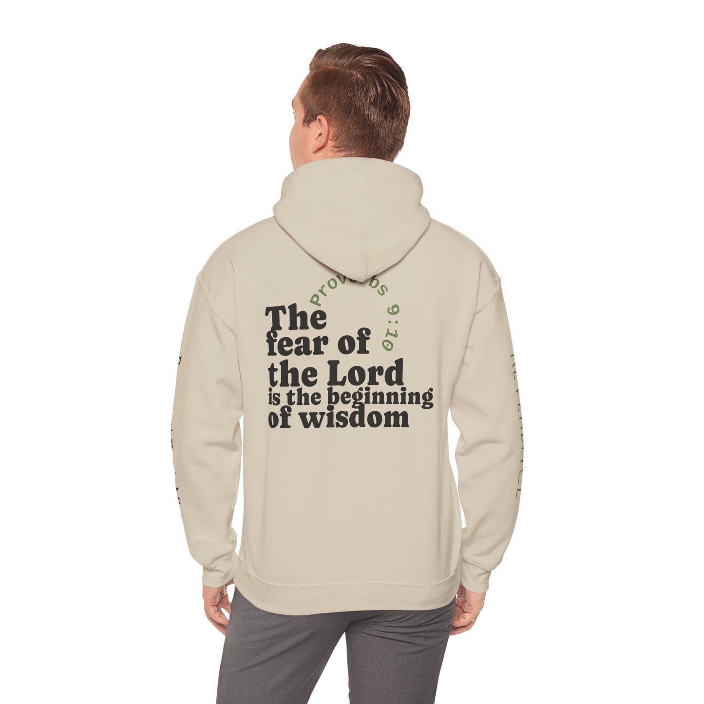 "Wisdom" Fear the Lord Proverbs 9:10 Hoodie — Scripture "Reverence"
