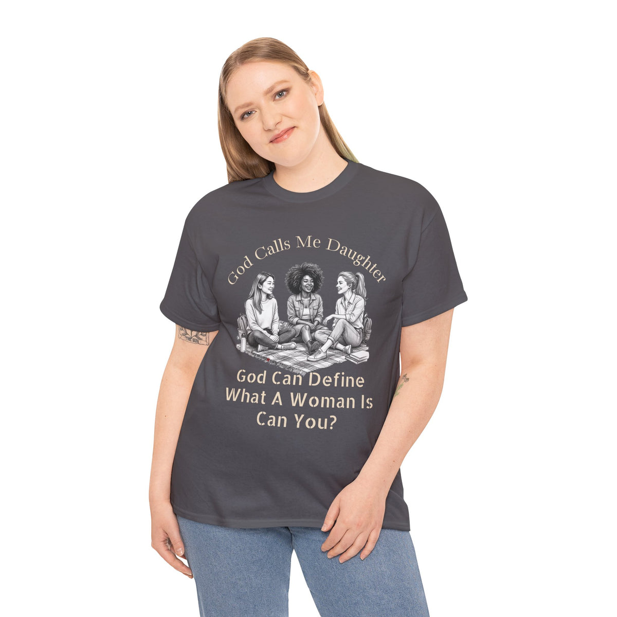 God Calls Me Daughter T-Shirt — "God Can Define What A Woman Is, Can You?" Biblical anti-woke Christian Tee