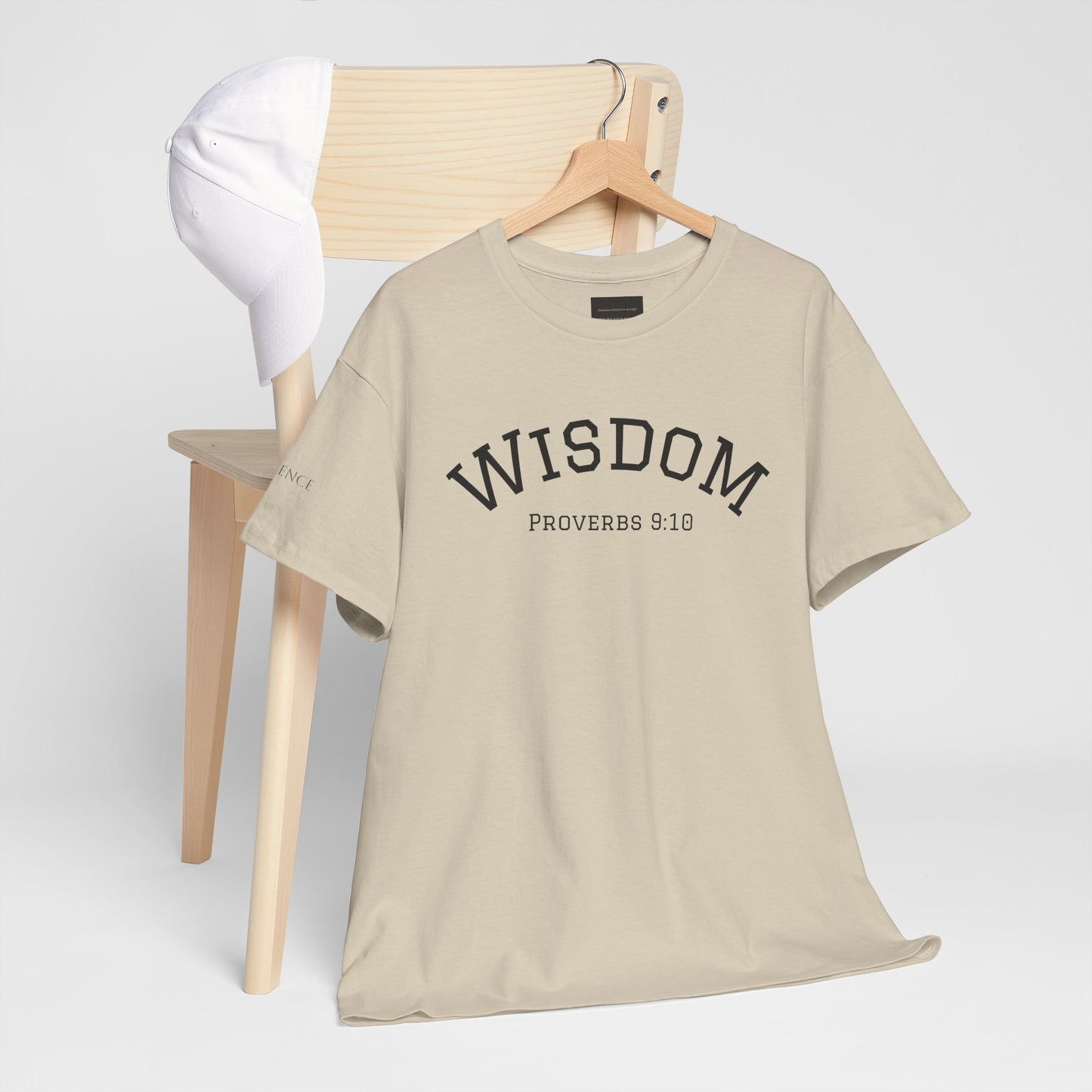 "Wisdom" Proverbs 9:10 T-shirt — "The fear of the Lord is the beginning of wisdom" Christian Scripture
