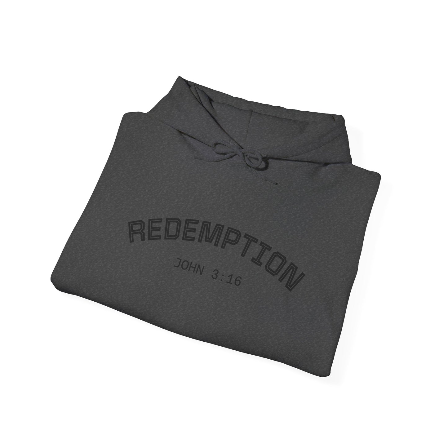 Redemption John 3:16 Hoodie — RHM Pullover with Scripture Back Print