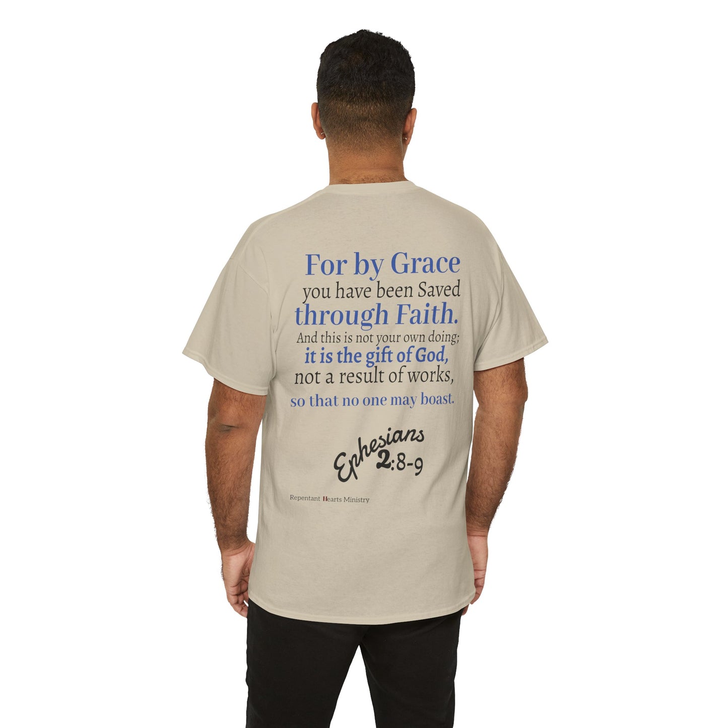 Ephesians 2:8-9 T-Shirt — "By Grace Through Faith in Christ" Christian Tee