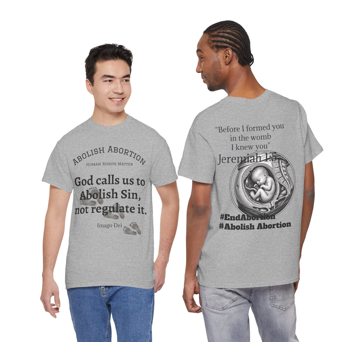 Abolish Abortion II T-Shirt — Jeremiah 1:5 Christian Message