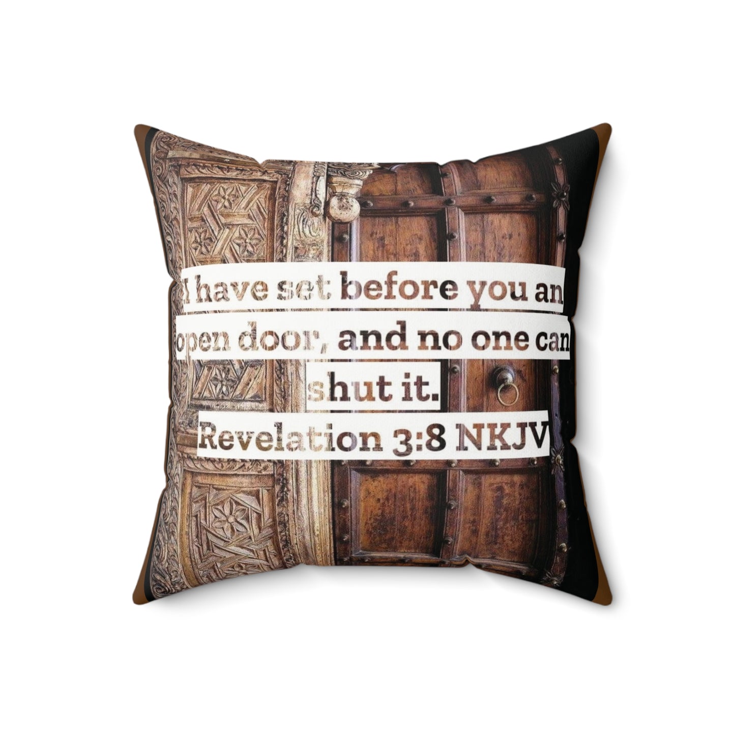 Open Door Pillow - 3:8 Revelation Scripture Decor- Square Design