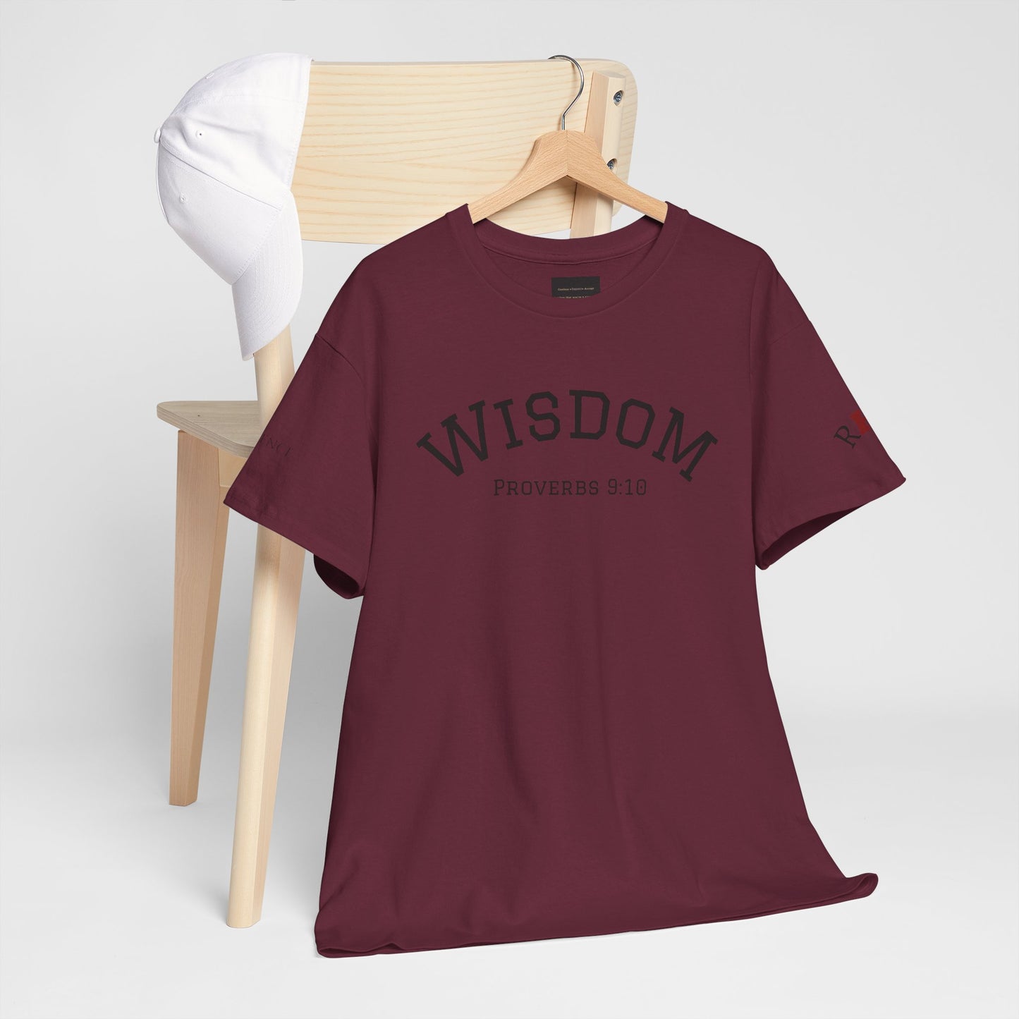"Wisdom" Proverbs 9:10 T-shirt — "The fear of the Lord is the beginning of wisdom" Christian Scripture