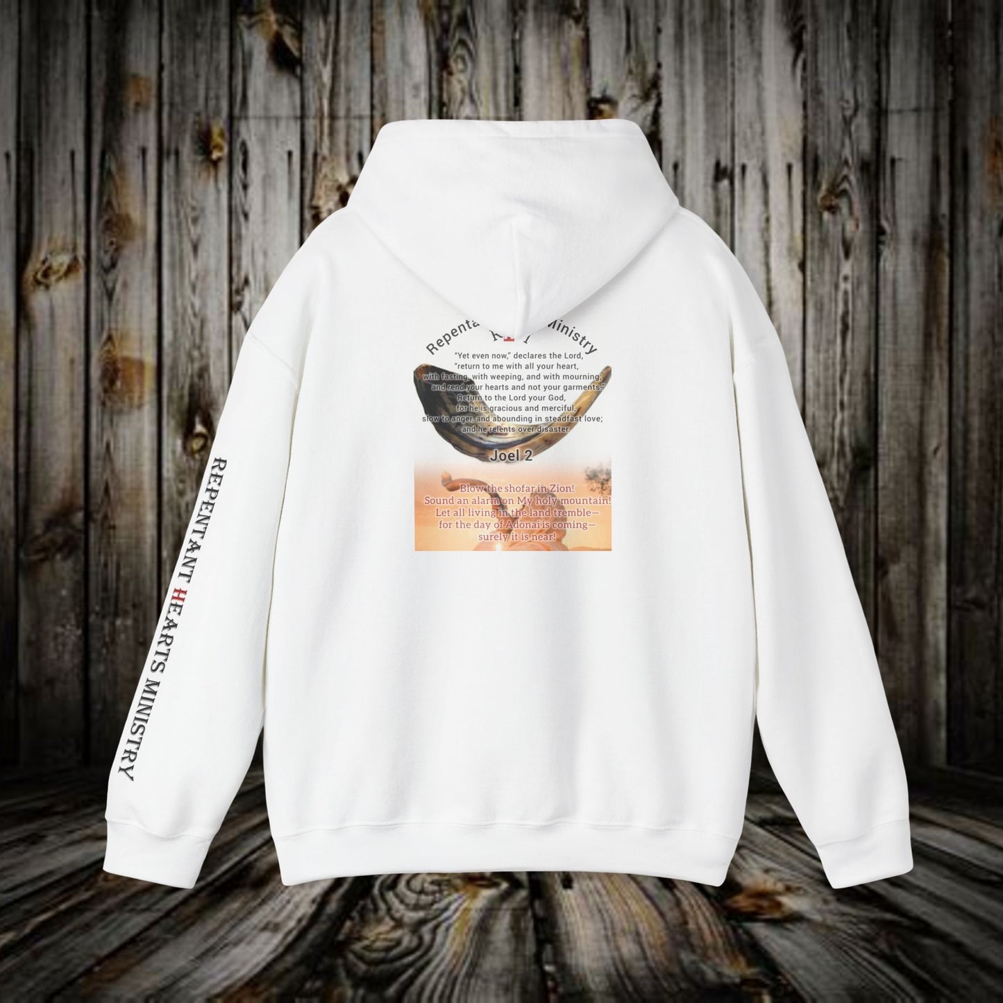 Biblical- Repentant Hearts Ministry Hoodie — Christian Hoodie with Scripture & Shofar Design