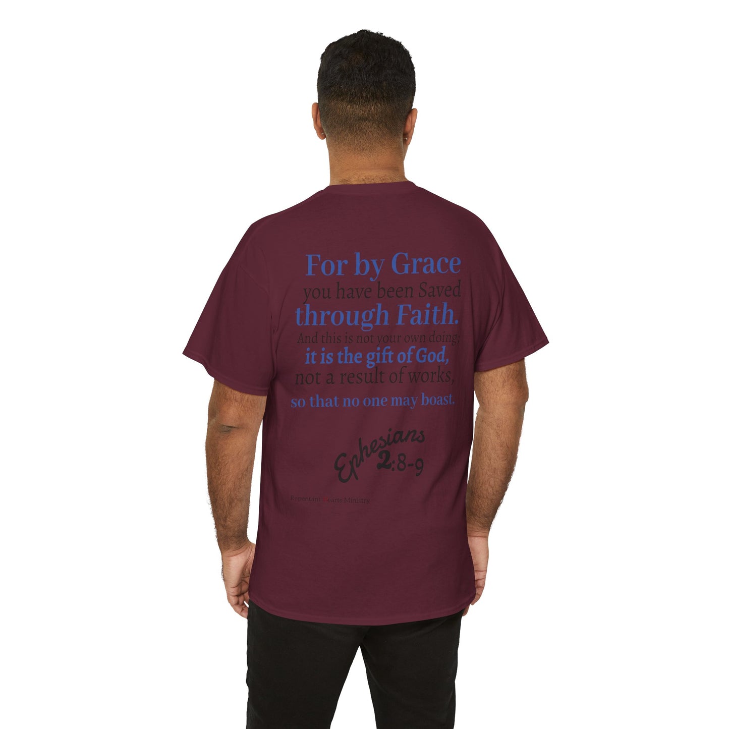 Ephesians 2:8-9 T-Shirt — "By Grace Through Faith in Christ" Christian Tee