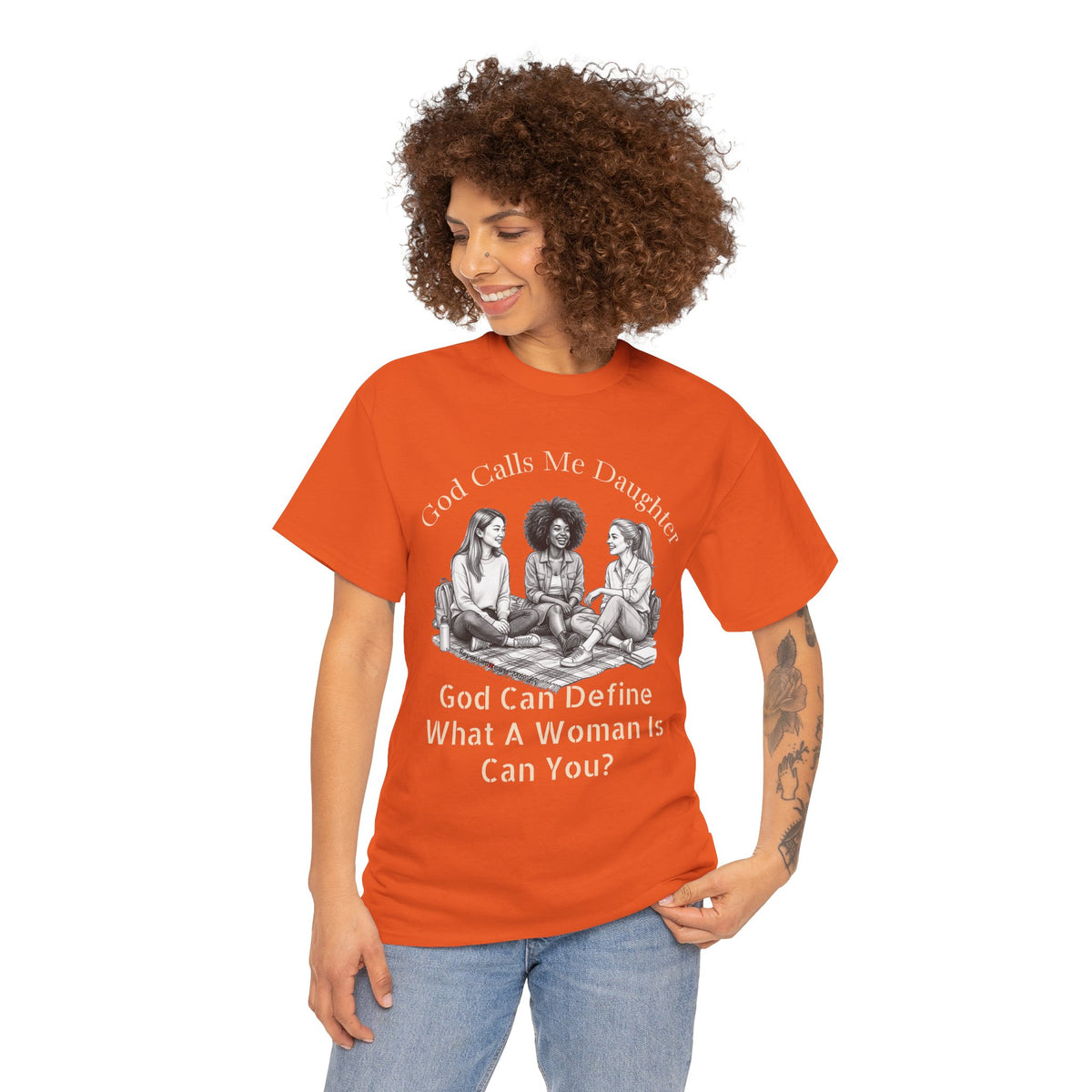 God Calls Me Daughter T-Shirt — "God Can Define What A Woman Is, Can You?" Biblical anti-woke Christian Tee