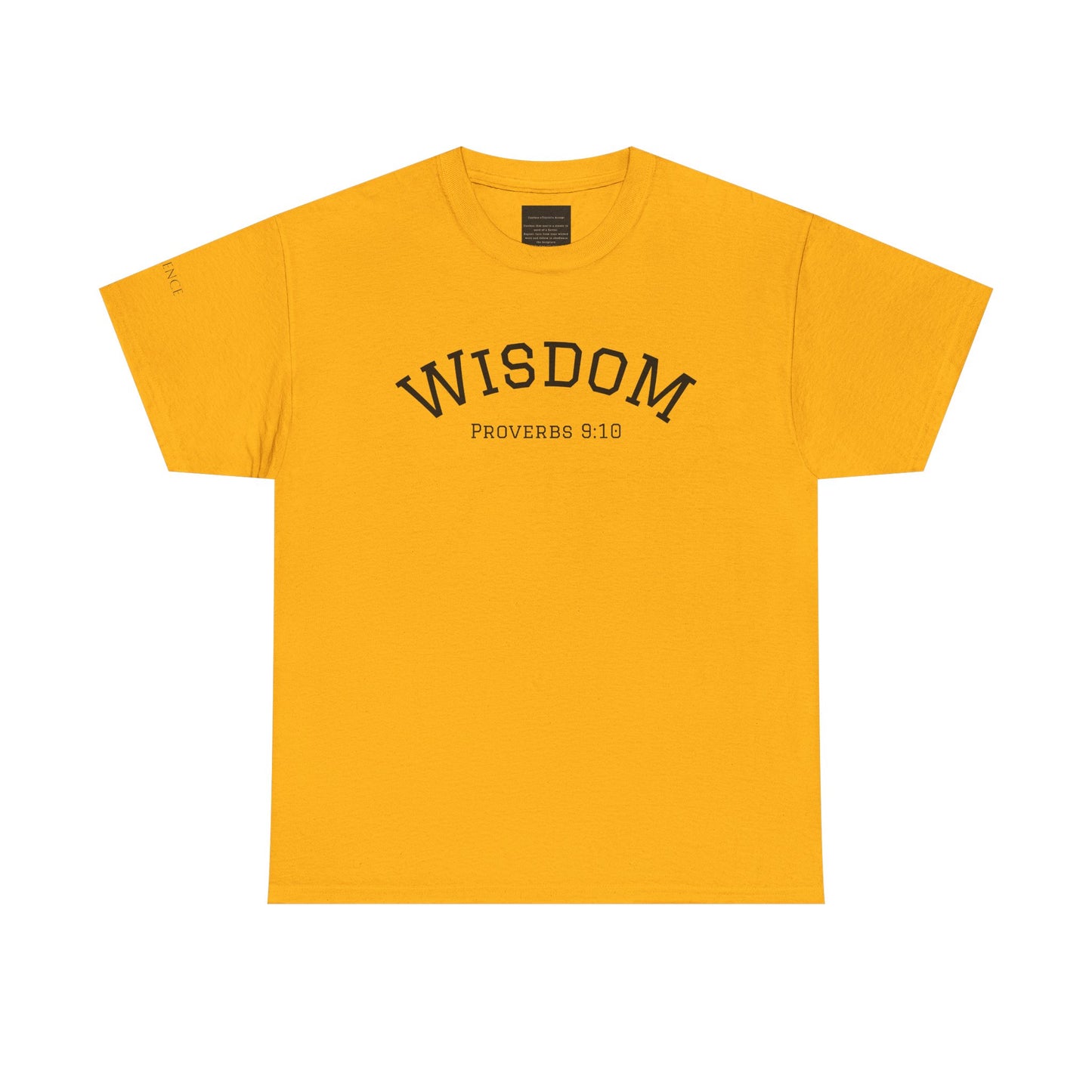 "Wisdom" Proverbs 9:10 T-shirt — "The fear of the Lord is the beginning of wisdom" Christian Scripture
