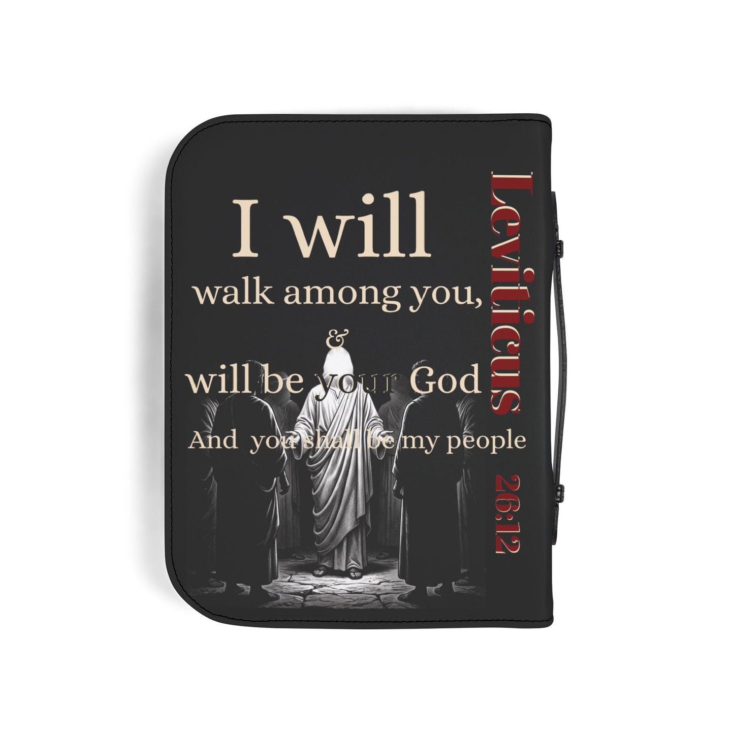 Bible Cover/ Case - Ephesians 6:10-13 & Lev. 26:12 RHM