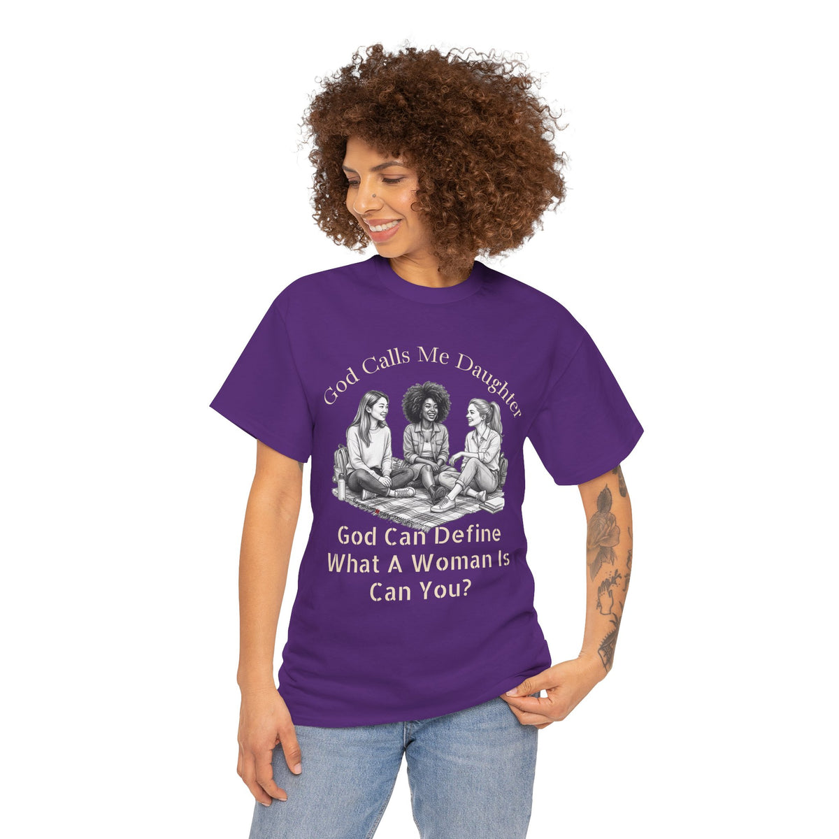 God Calls Me Daughter T-Shirt — "God Can Define What A Woman Is, Can You?" Biblical anti-woke Christian Tee