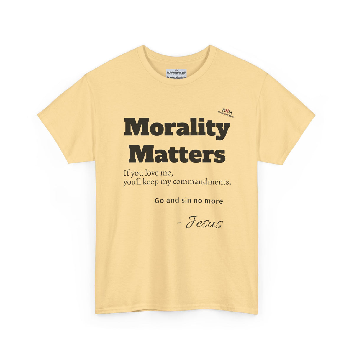 Morality Matters- Bible Scripture and John Adam's quote Unisex Heavy Cotton Tee
