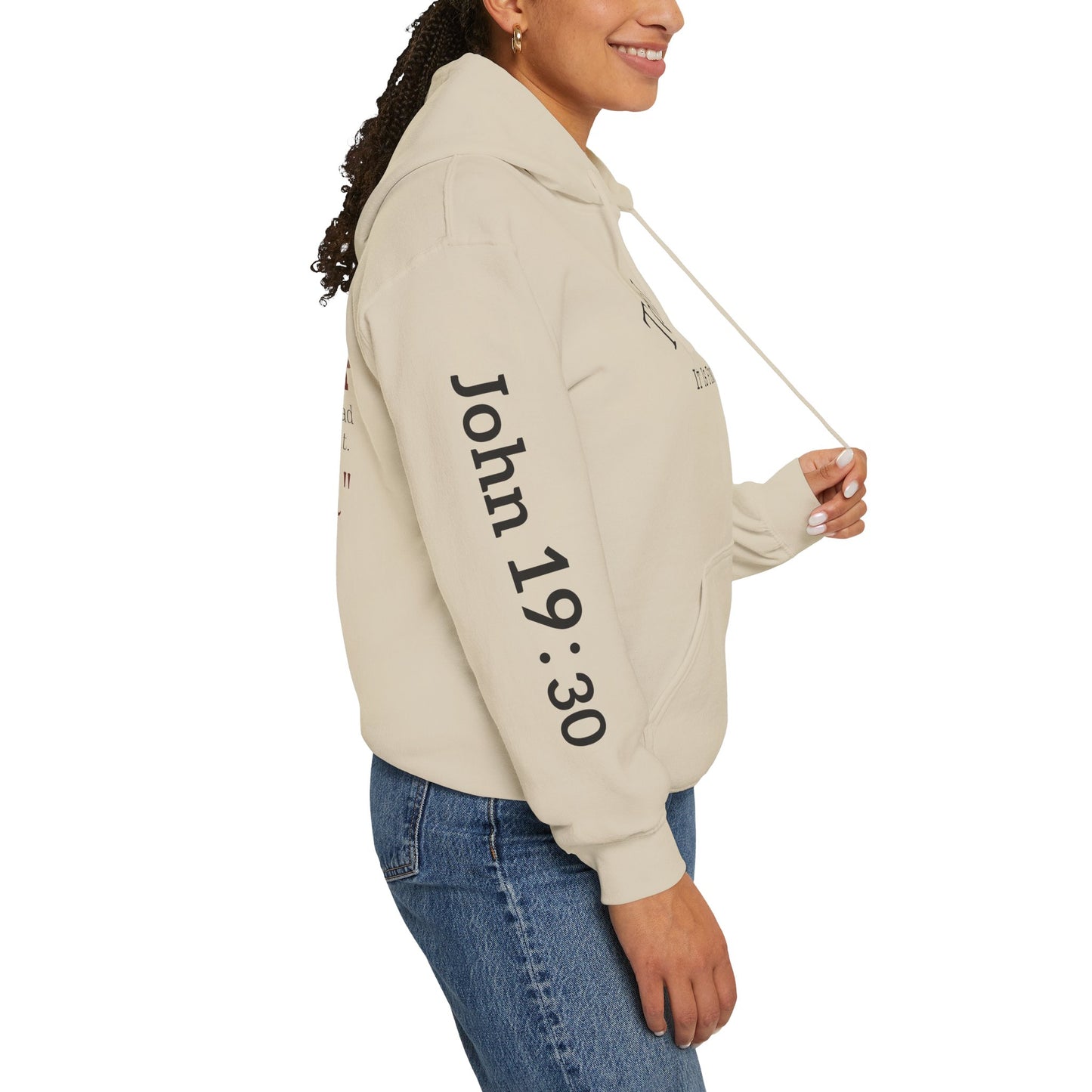 "Tetelestai" -It Is Finished- John 19:30 Hoodie — Christian Scripture Sweatshirt