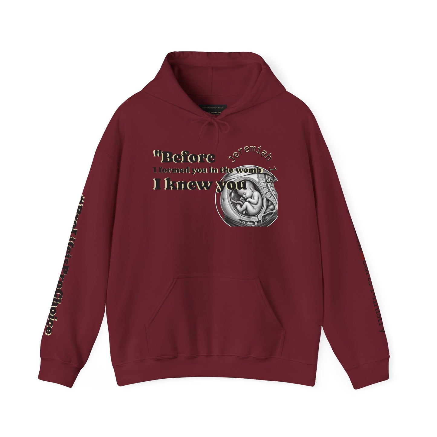 Abolish Abortion Heavy Blend™ Jeremiah 1:5 Hooded Sweatshirt