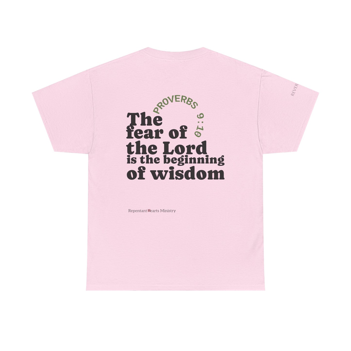 "Wisdom" Proverbs 9:10 T-shirt — "The fear of the Lord is the beginning of wisdom" Christian Scripture