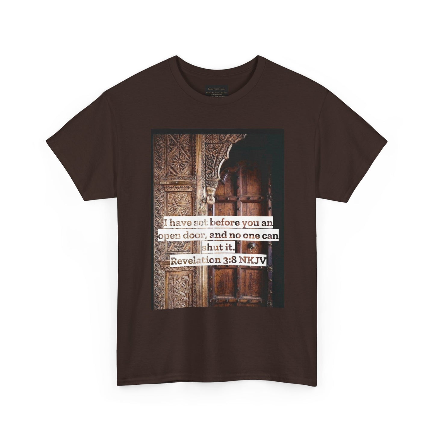 Open Door Unisex Heavy Cotton Tee - Biblical Revelation 3:8 NKJV Design