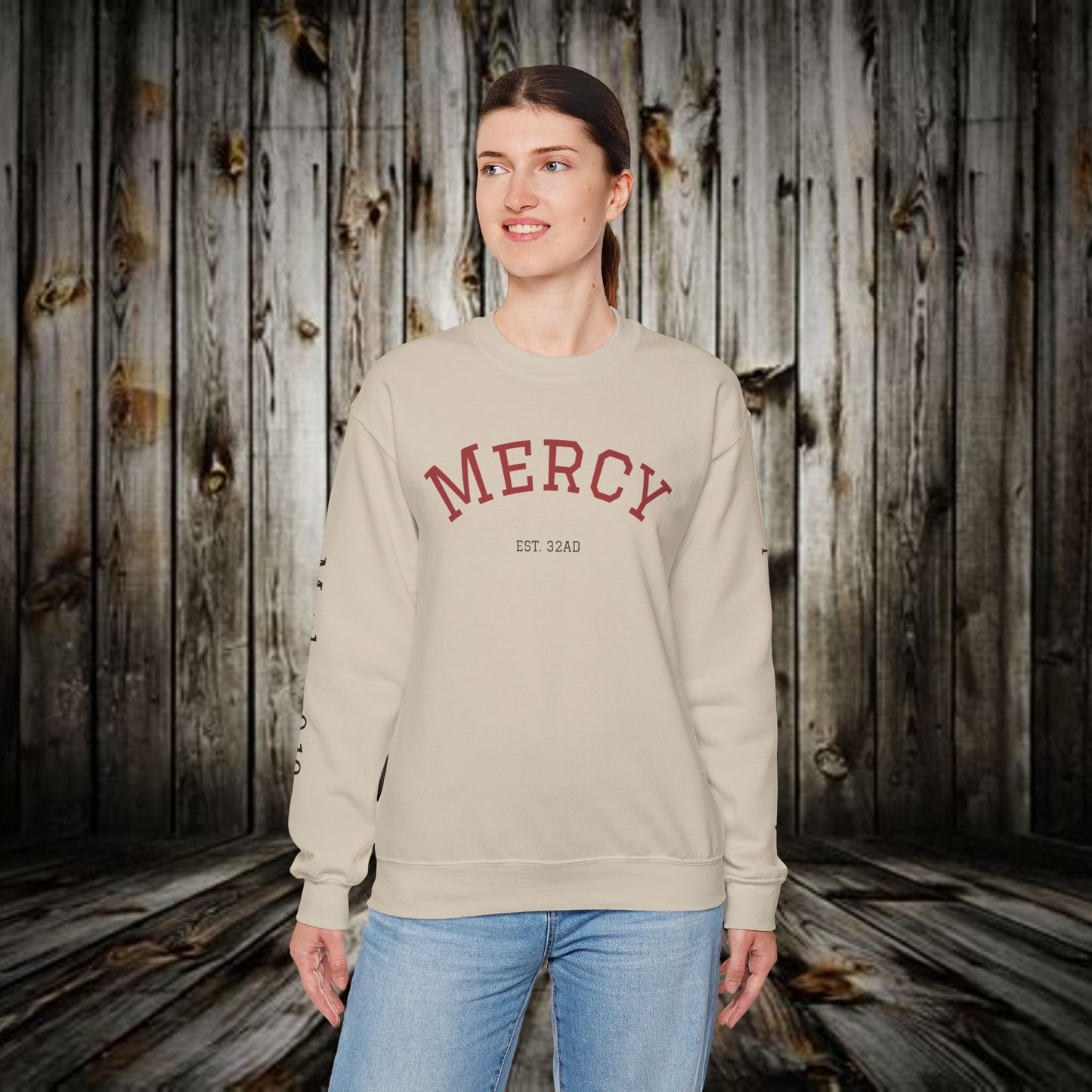 Mercy Crewneck Sweatshirt (Matthew 9:13) — "I Desire Mercy, Not Sacrifice" Inspirational Bible Verse Sweatshirt