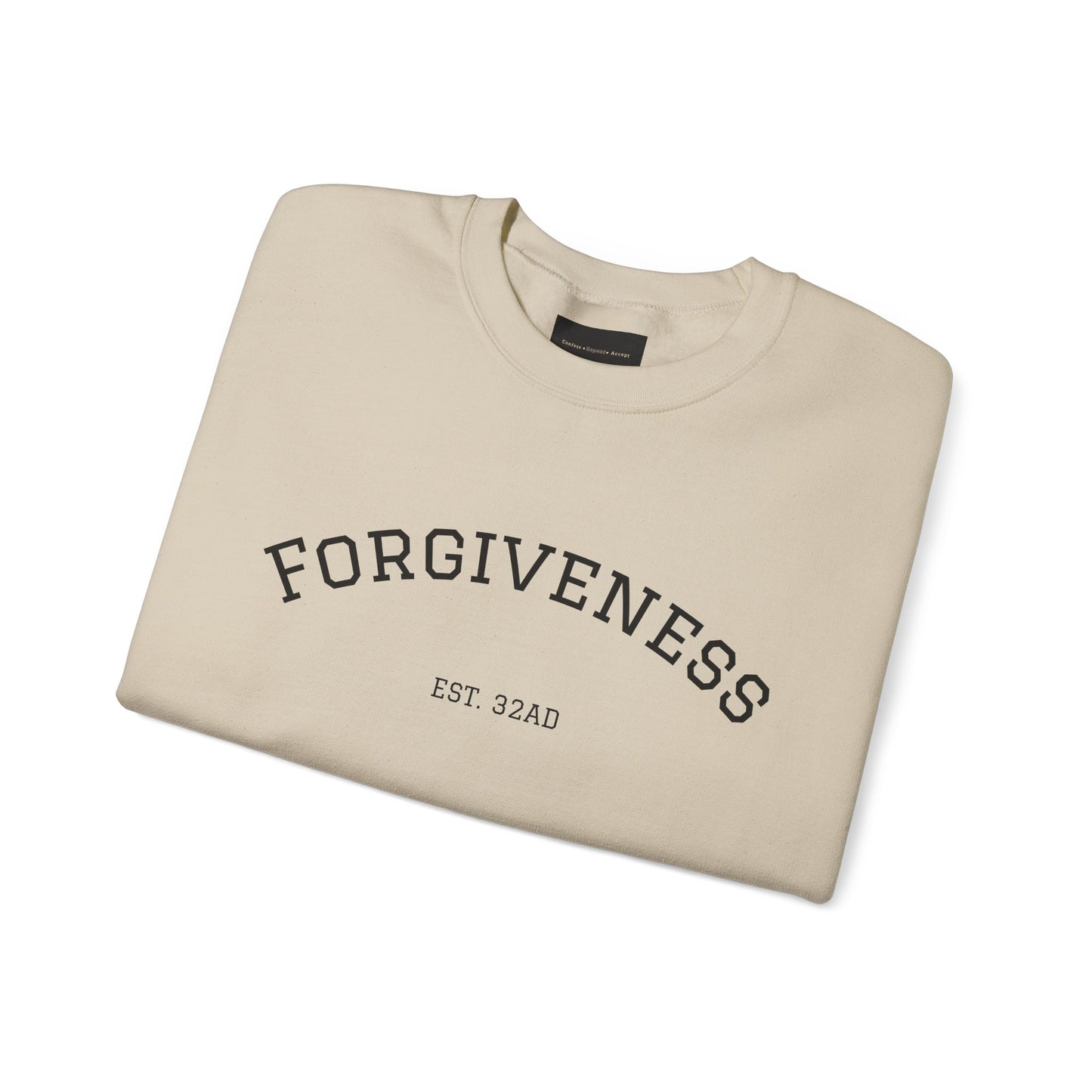 Forgiveness Crewneck Sweatshirt (Romans 10:9) — Christian Faith Verse Pullover