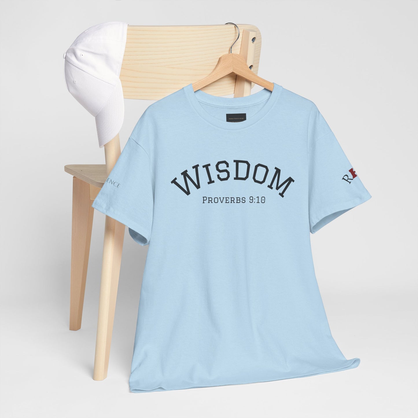 "Wisdom" Proverbs 9:10 T-shirt — "The fear of the Lord is the beginning of wisdom" Christian Scripture
