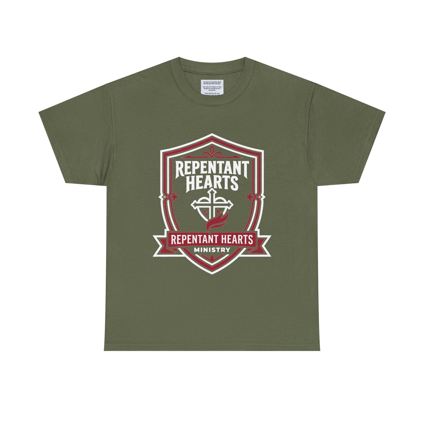 Rev 2:5 T-Shirt- Repentant Hearts Ministry Tee — RHM Logo & Menorah Back Print