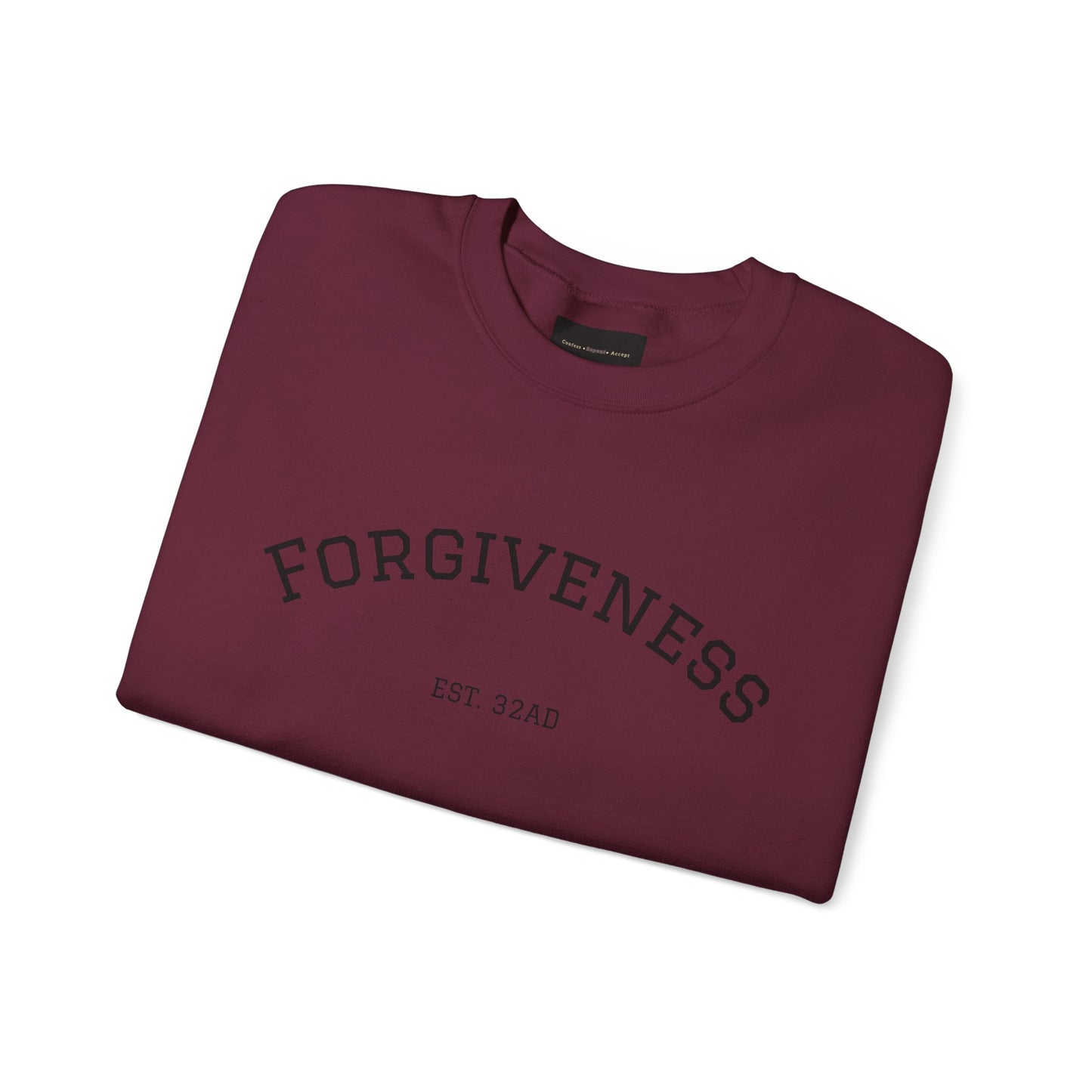 Forgiveness Crewneck Sweatshirt (Romans 10:9) — Christian Faith Verse Pullover