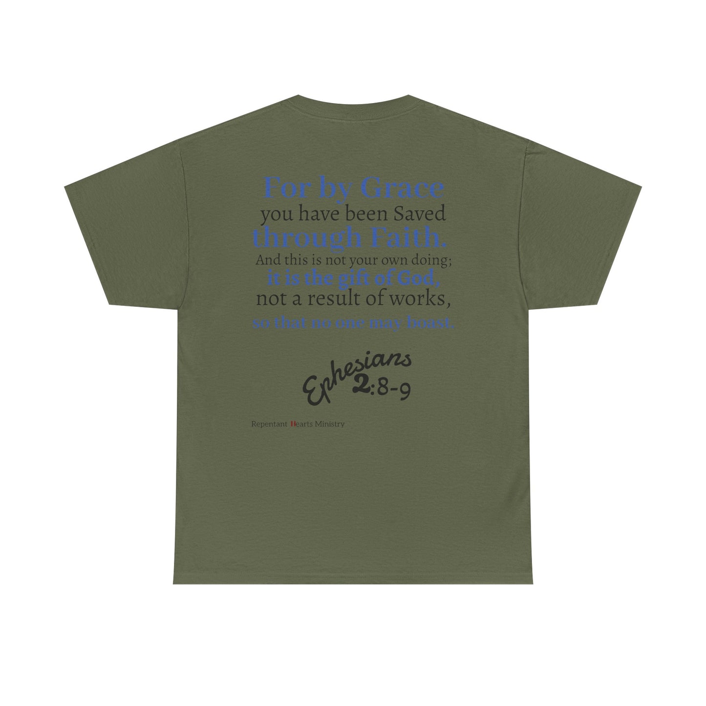Ephesians 2:8-9 T-Shirt — "By Grace Through Faith in Christ" Christian Tee