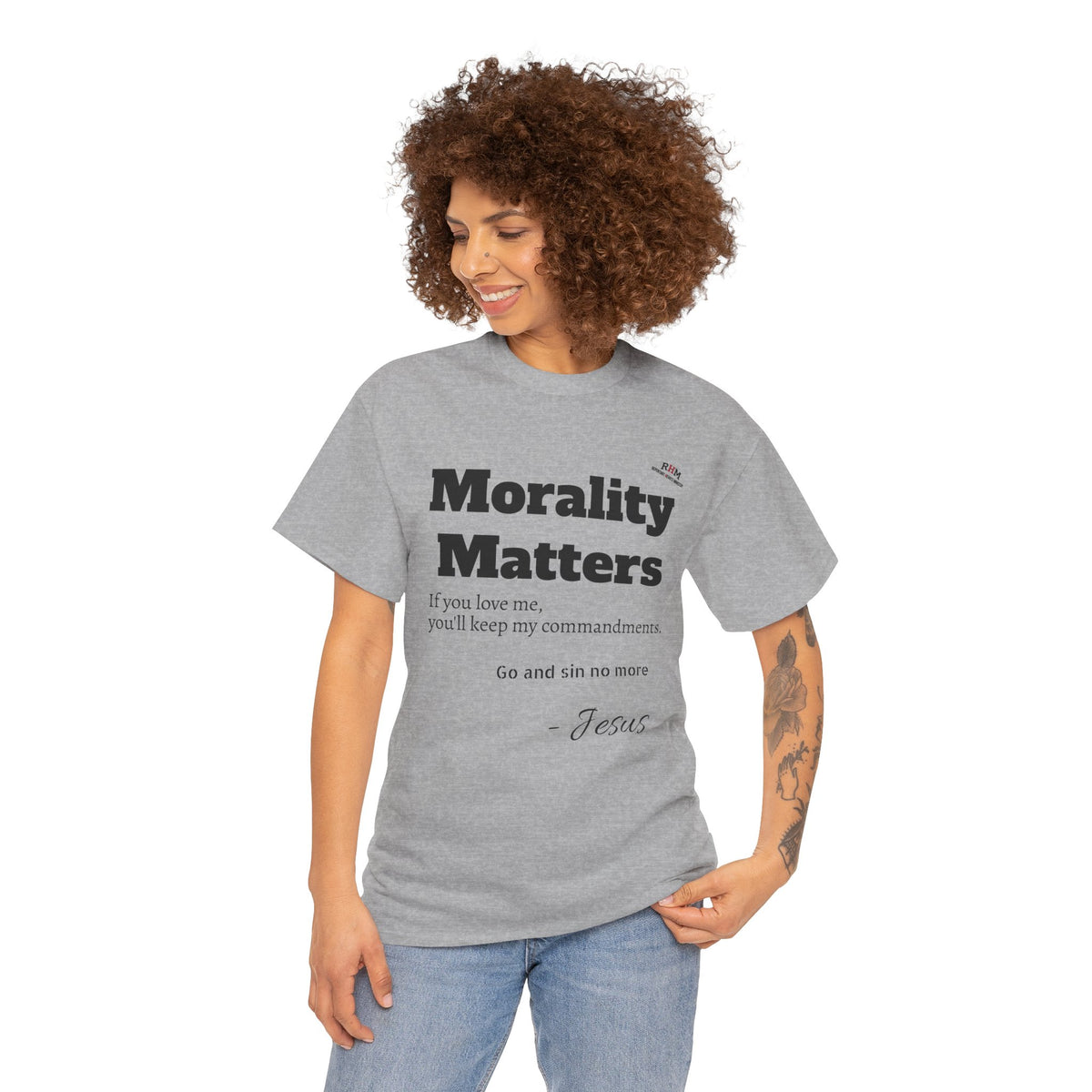 Morality Matters- Bible Scripture and John Adam's quote Unisex Heavy Cotton Tee