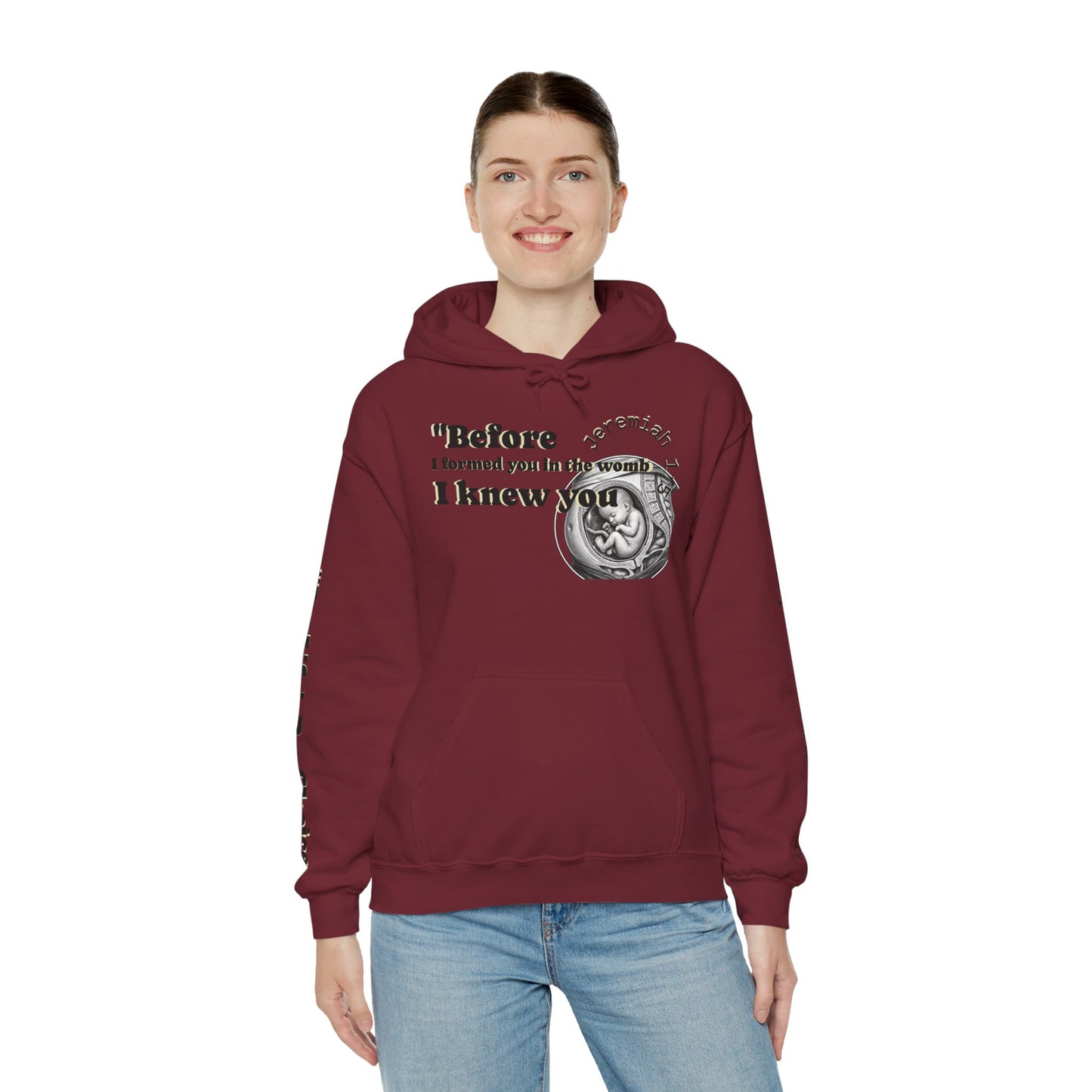 Abolish Abortion Heavy Blend™ Jeremiah 1:5 Hooded Sweatshirt