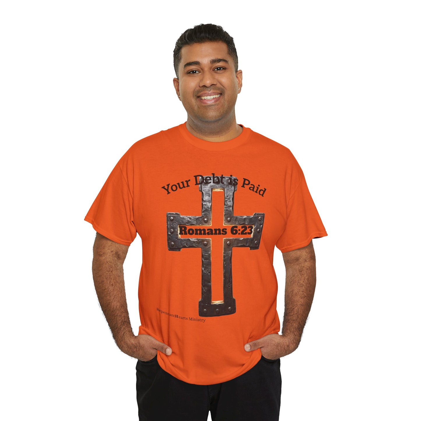 Your Debt Is Paid Romans 6:23 Inspirational- Christian Cross T-Shirt