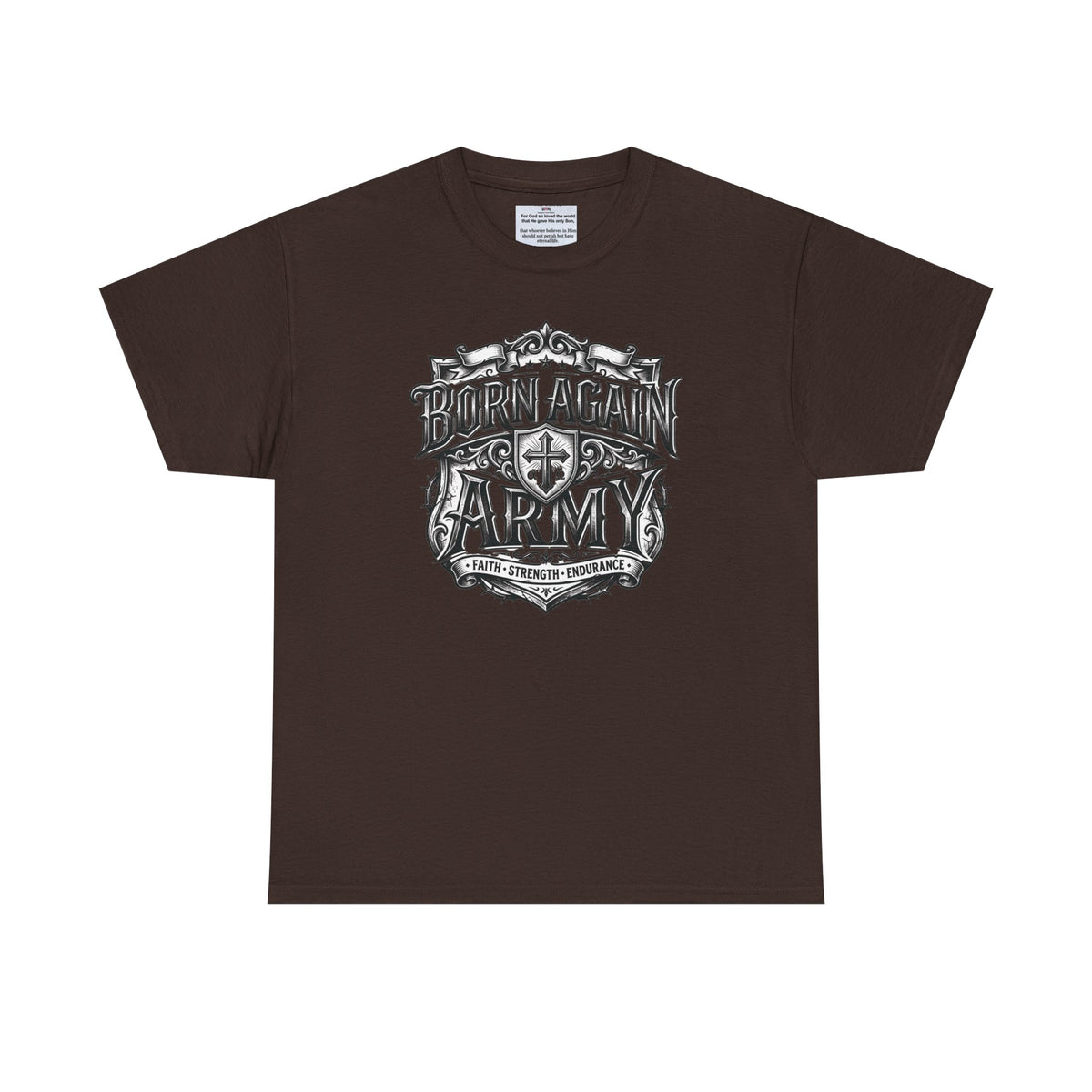 Born Again Army T-Shirt — Christian Faith Graphic Tee (1 Peter 1:23)