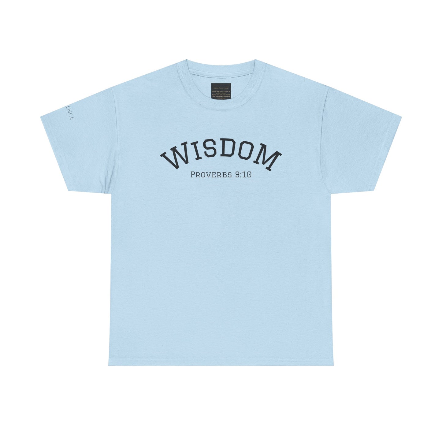 "Wisdom" Proverbs 9:10 T-shirt — "The fear of the Lord is the beginning of wisdom" Christian Scripture