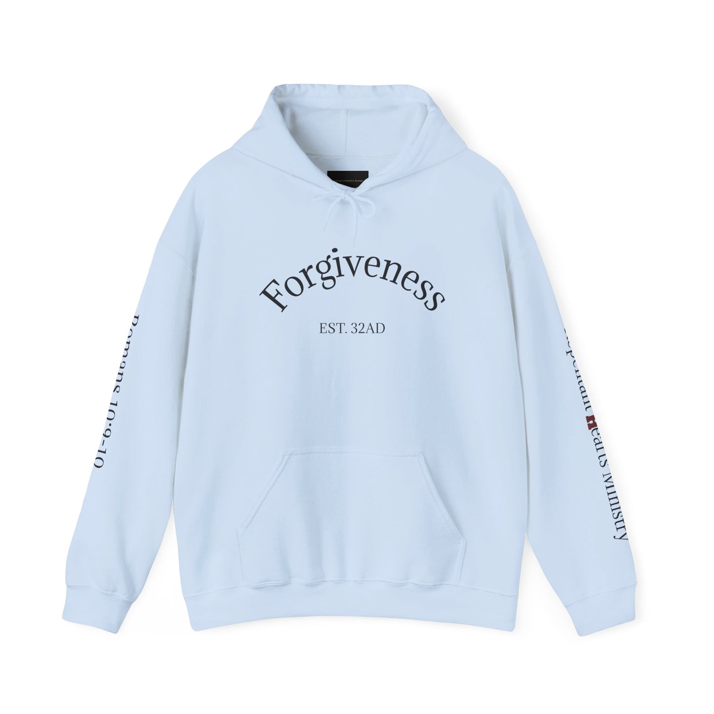 Forgiveness Hoodie (Romans 10:9-10)— Christian Scripture Faith Pullover