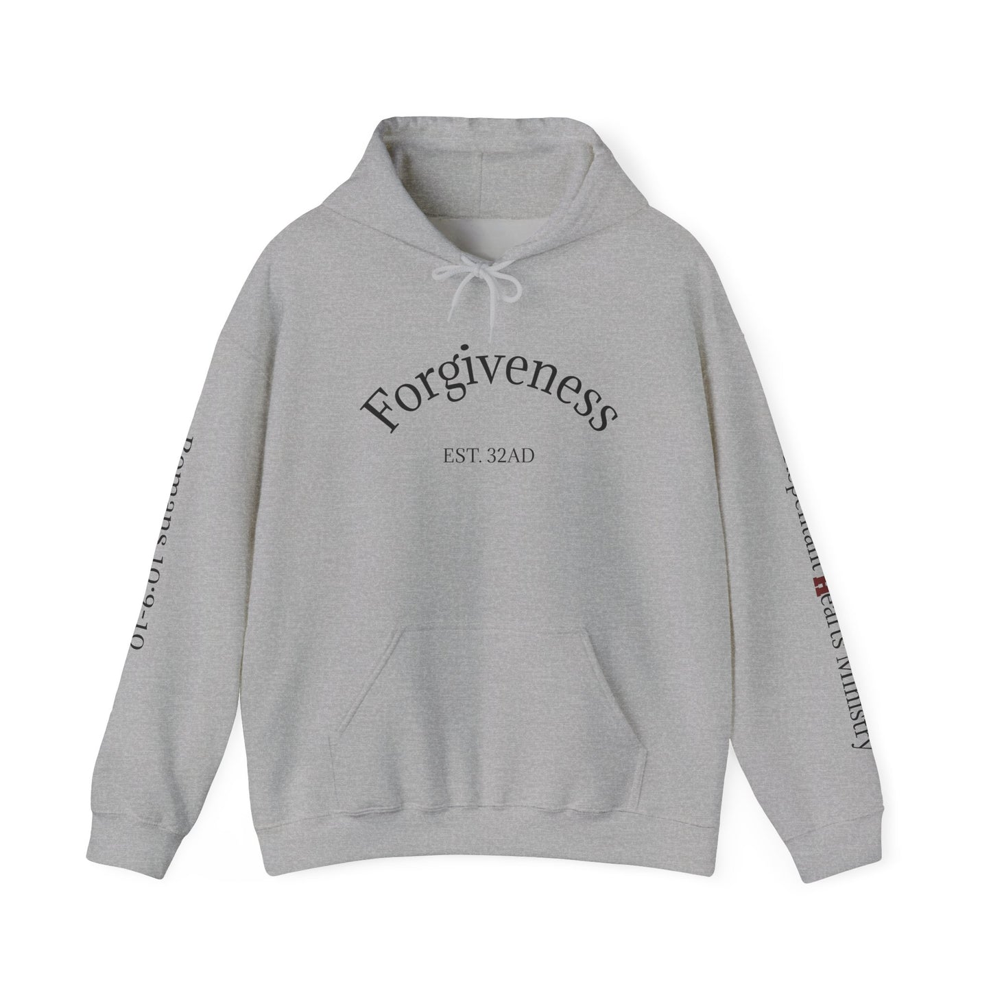 Forgiveness Hoodie (Romans 10:9-10)— Christian Scripture Faith Pullover