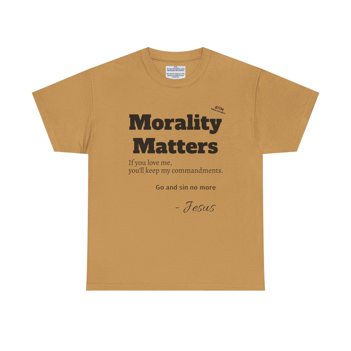 Morality Matters- Bible Scripture and John Adam's quote Unisex Heavy Cotton Tee