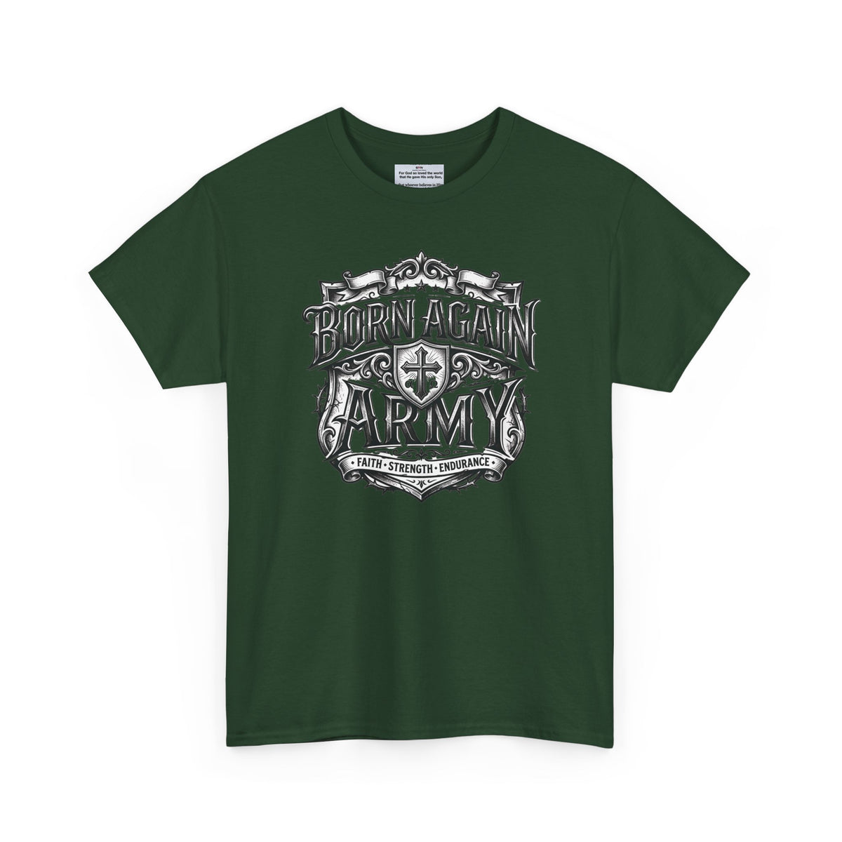 Born Again Army T-Shirt — Christian Faith Graphic Tee (1 Peter 1:23)