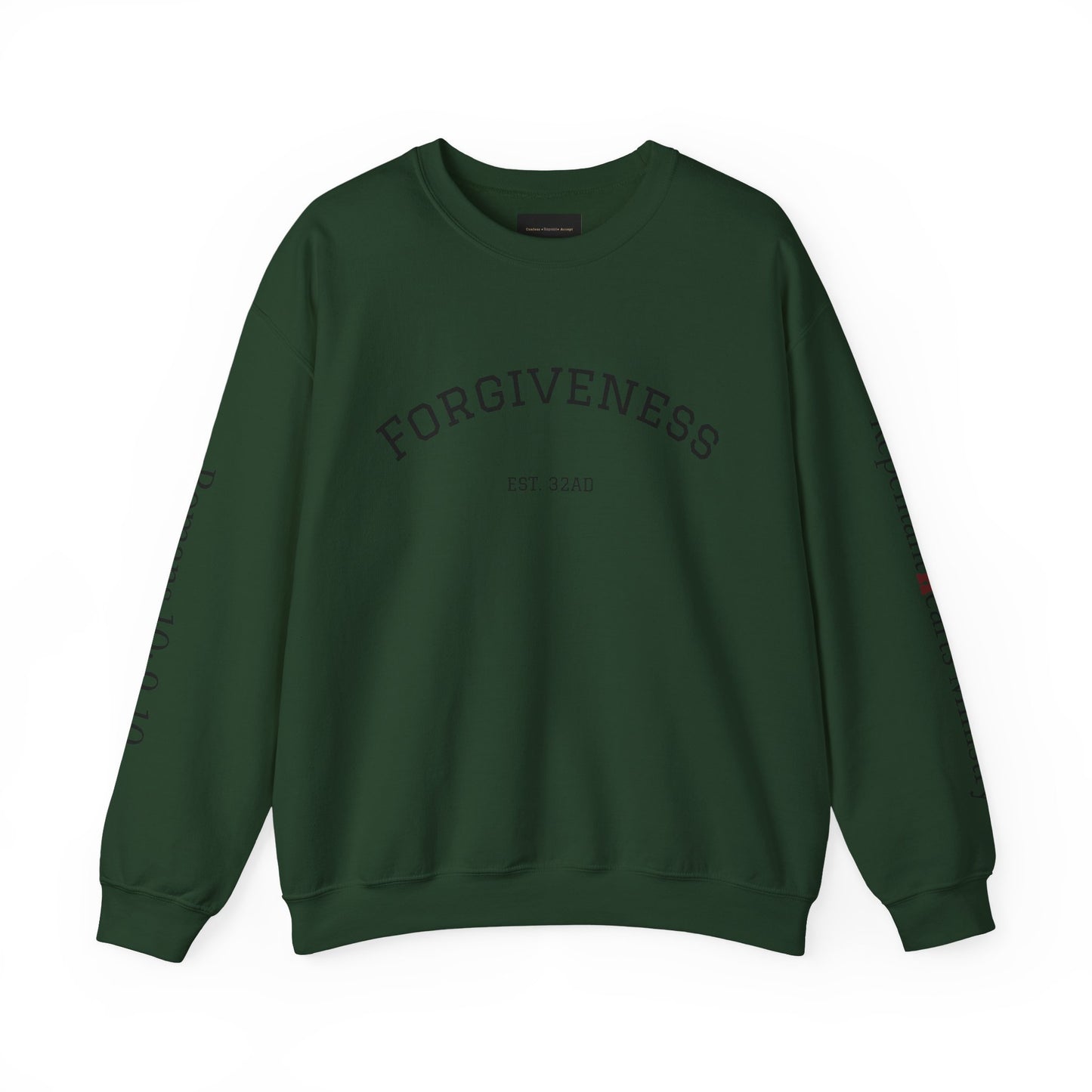 Forgiveness Crewneck Sweatshirt (Romans 10:9) — Christian Faith Verse Pullover