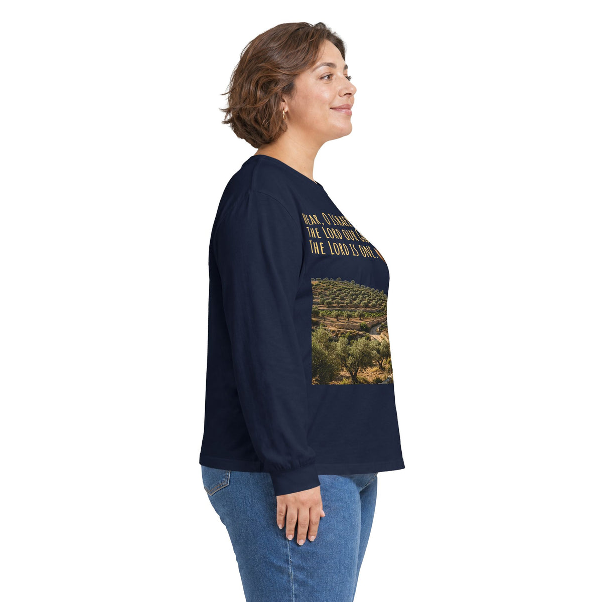 Shema Prayer: Hear, O Israel Long Sleeve T-shirt — Blowing the shofar