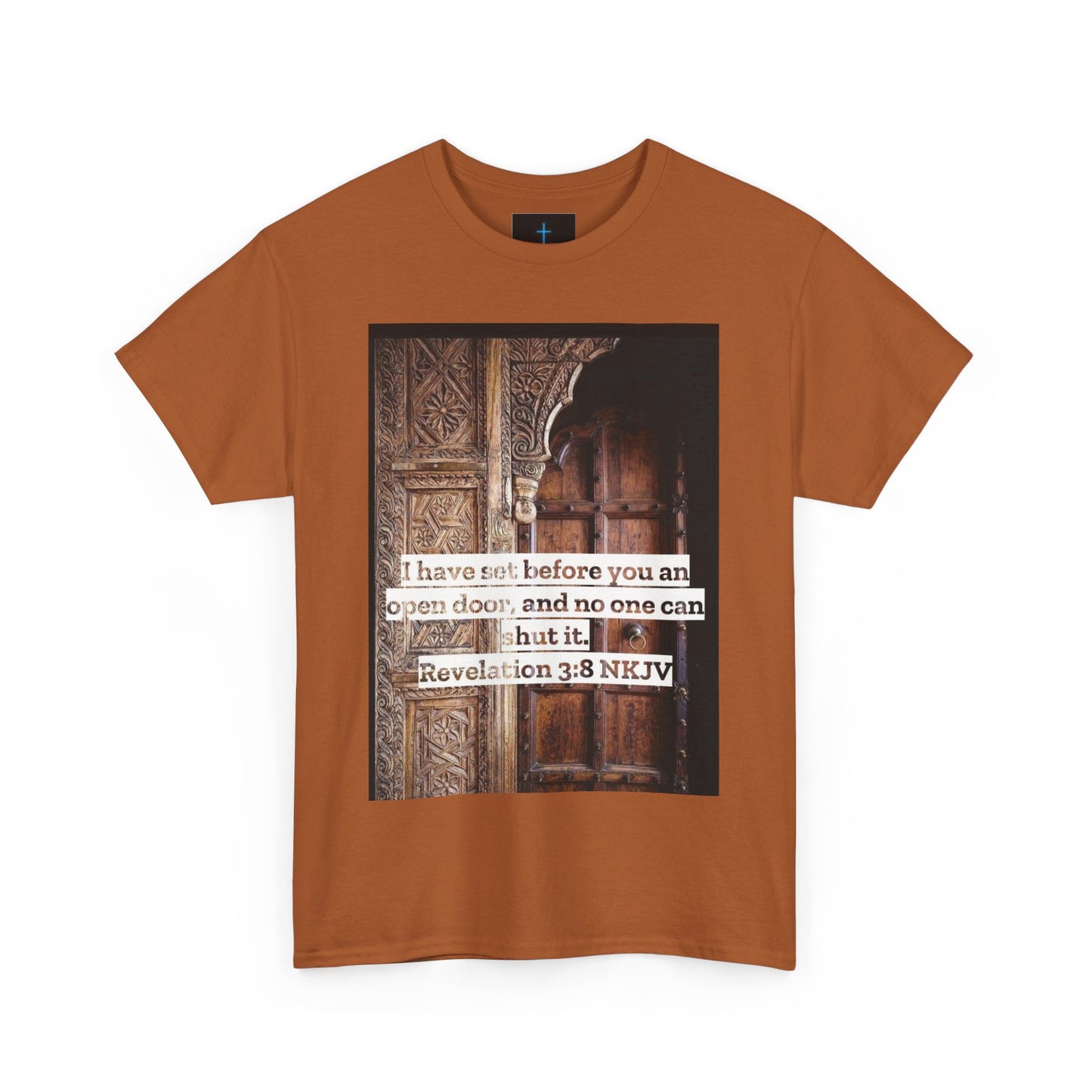 Open Door Unisex Heavy Cotton Tee - Biblical Revelation 3:8 NKJV Design