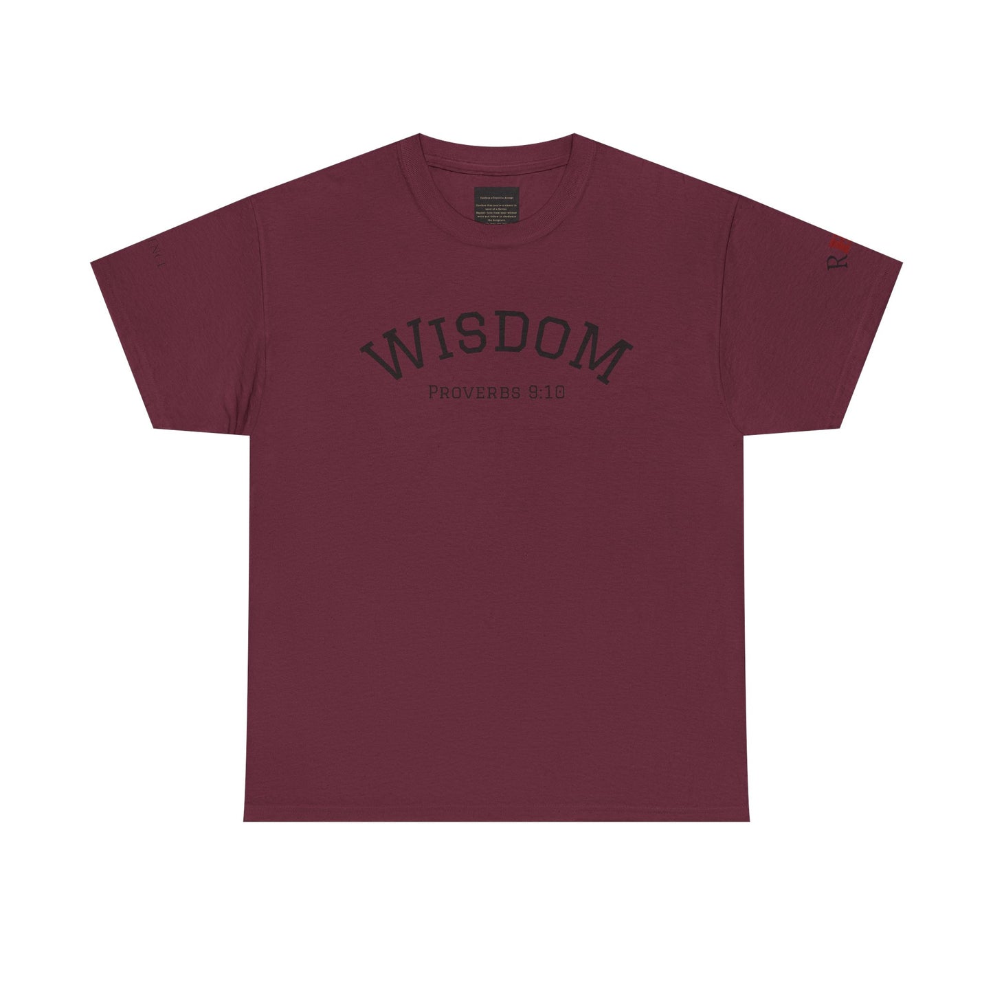"Wisdom" Proverbs 9:10 T-shirt — "The fear of the Lord is the beginning of wisdom" Christian Scripture