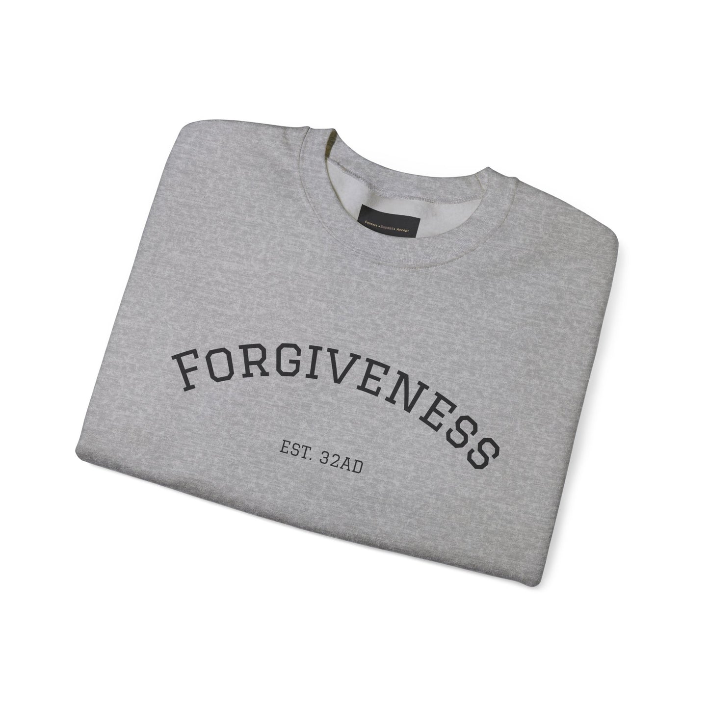 Forgiveness Crewneck Sweatshirt (Romans 10:9) — Christian Faith Verse Pullover