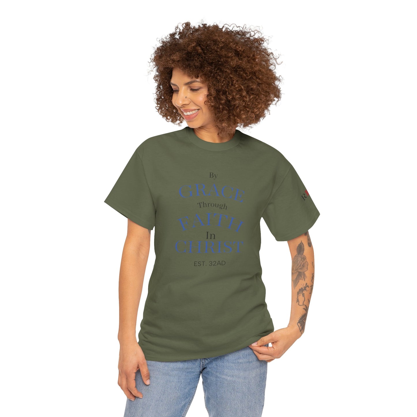 Ephesians 2:8-9 T-Shirt — "By Grace Through Faith in Christ" Christian Tee